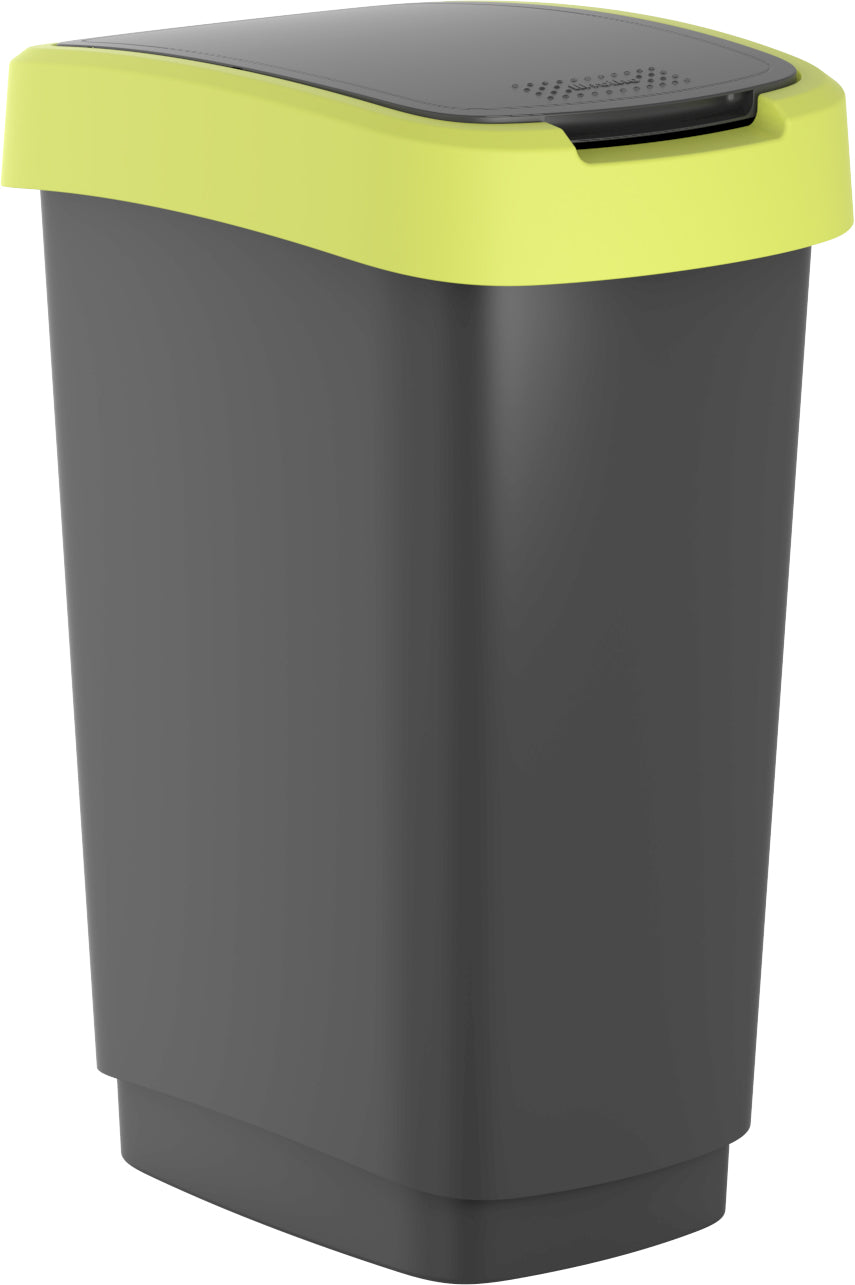 Pattumiera con coperchio basculante - 50 lt - Twist - Verde lime