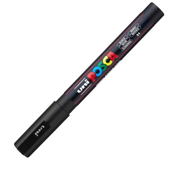 Marcatore Uni Posca a tempera Uni-Ball - tonda - 0,9-1,3 mm - nero - M PC3M N