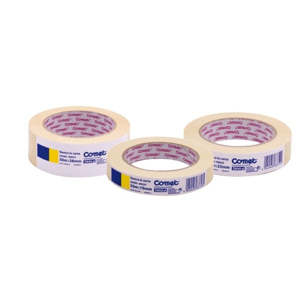 Nastro adesivo in carta Comet - 19 mm x 50 m - beige