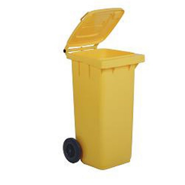 Bidoni carrellati per raccolta differenziata - 120 litri - colore giallo
