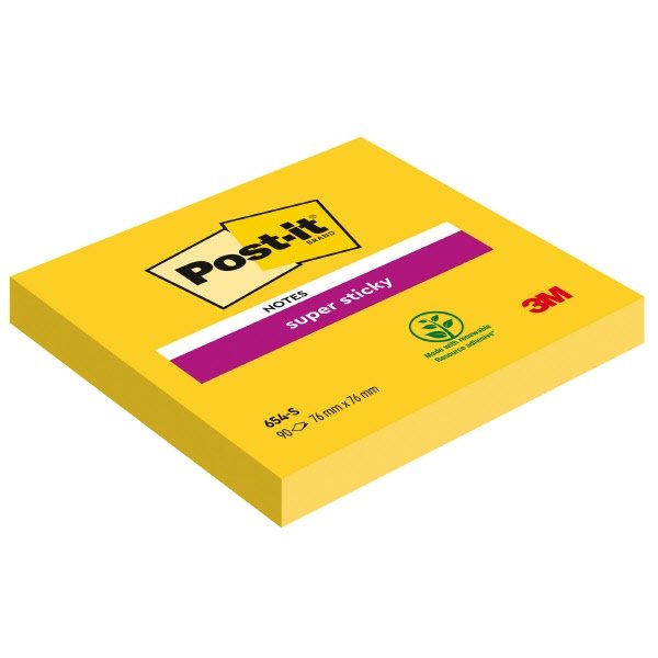 Blocchetti Post-it® Note Super Sticky - 76x76 mm - giallo oro (conf. 12 blocchetti)