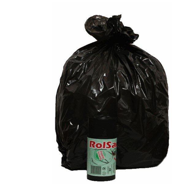 Conf. 20 sacchi per rifiuti colore nero - 30 litri - F.to 50x60 cm