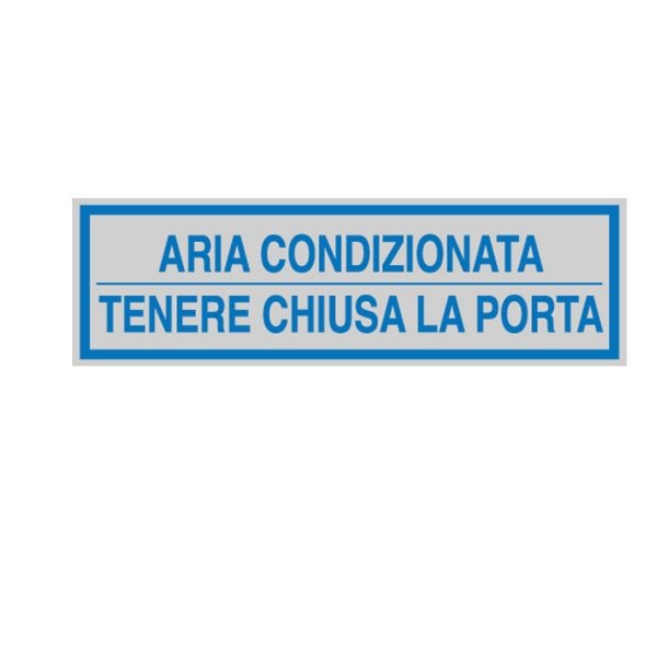 targhetta adesiva 165x50mm aria condizionata ...