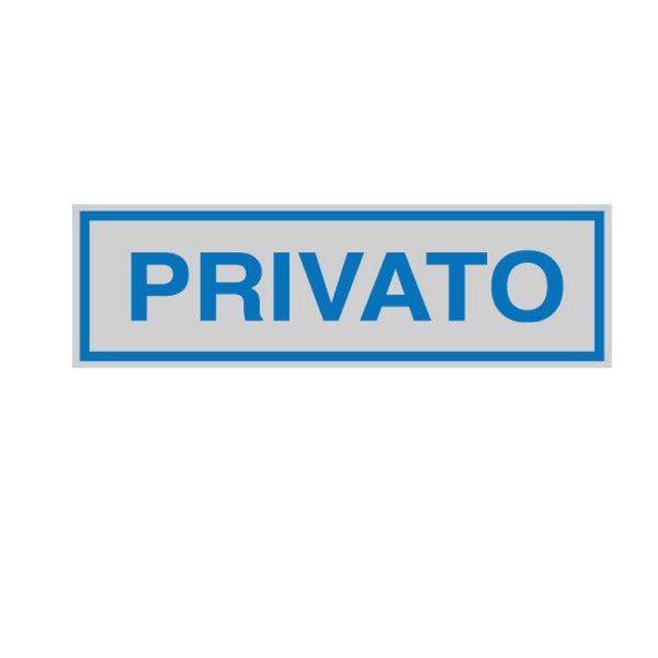 targhetta adesiva 165x50mm privato