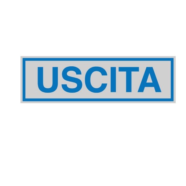 targhetta adesiva 165x50mm uscita