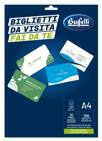 Biglietti da visita Premium - angoli vivi microperforato - bianco 200 g