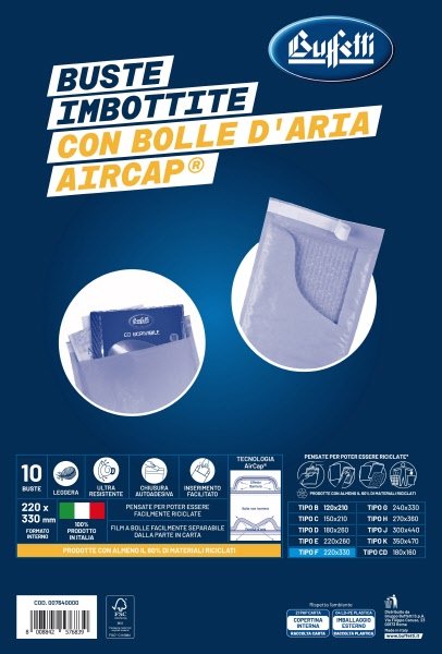 Buste imbottite in carta avana - Formato interno 24x33 cm