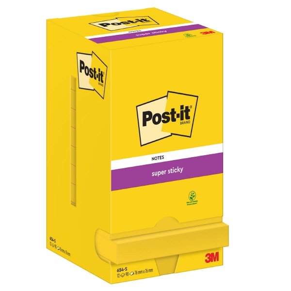 Blocchetti Post-it® Note Super Sticky - 76x76 mm - giallo oro (conf. 12 blocchetti)