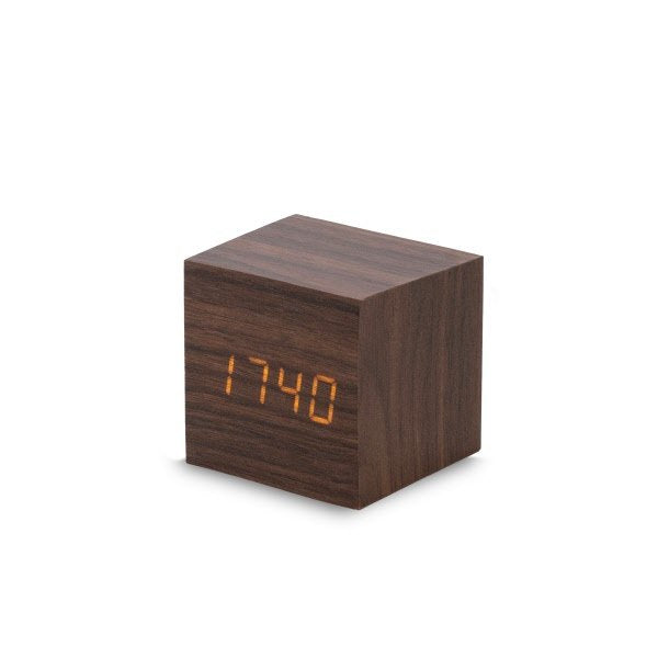 Sveglia led sound control 6,5X6,5 cm - marrone