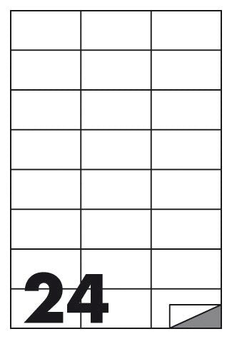 Etichette adesive in scatole da 500 fogli formato A4 - 70x37 mm - 12000 etichette