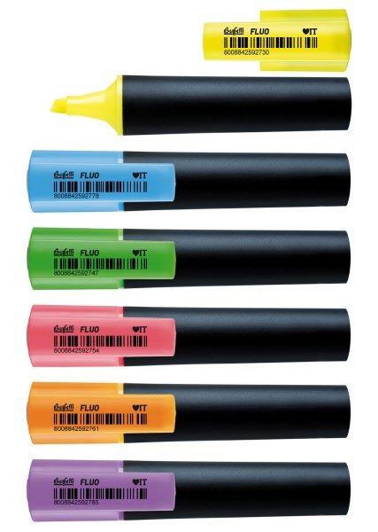 Set 6 Evidenziatori Fluo - 6 colori fluo assortiti