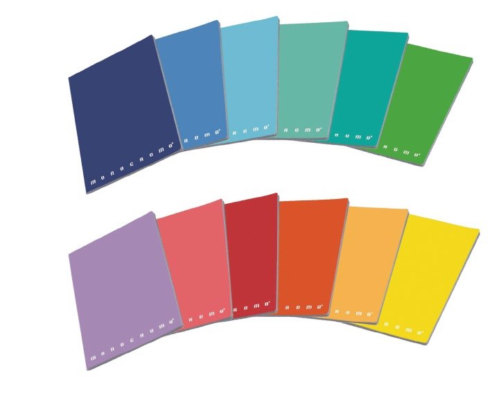Maxiquaderni Monocromo The Original  - Rigatura 5M - Quadretto elementari e medie - 80 g - copertine assortite
