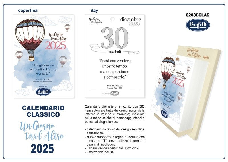 Calendari da scrivania con base in legno - f.to 10x14