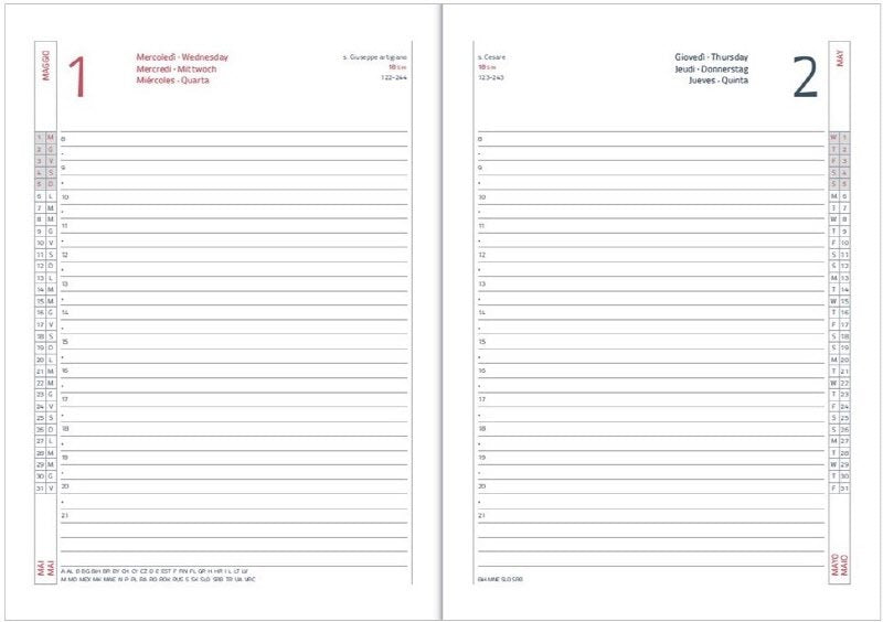 Agenda giornaliera 12 mesi - 2026 - 17,1x24 cm - nero