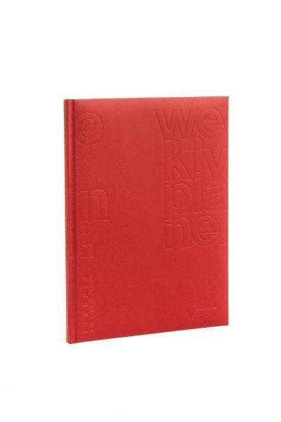 Agenda settimanale tavolo 12 mesi - 2027- 19,5x26,5 cm - copertina sintetico - interno fisso - rosso