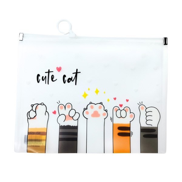 Busta con zip  - pp - A5 - 18x24 cm -  fantasia gattini