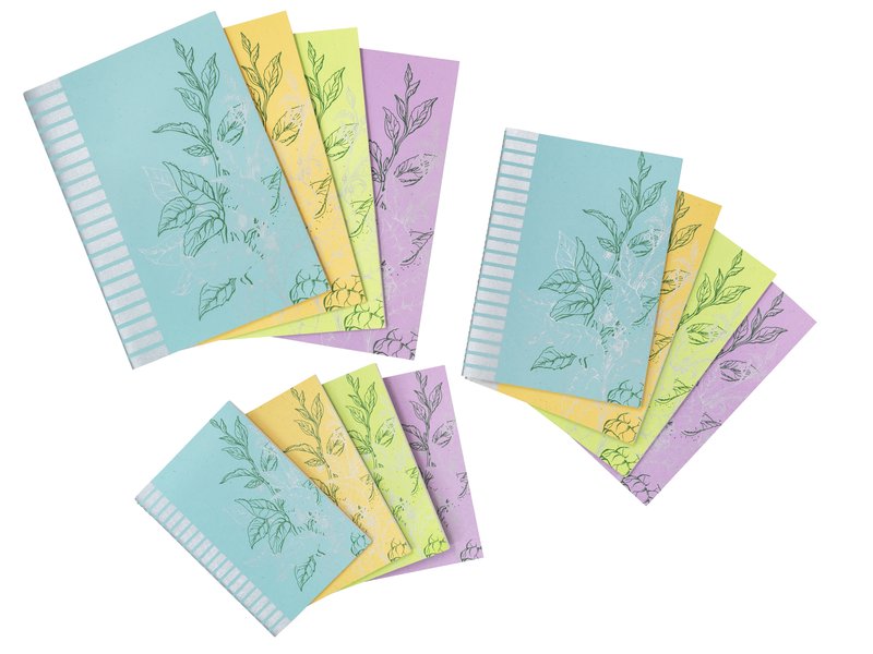 Quaderno - carta riciclata 100% - A5 - senza righe - colori assortiti