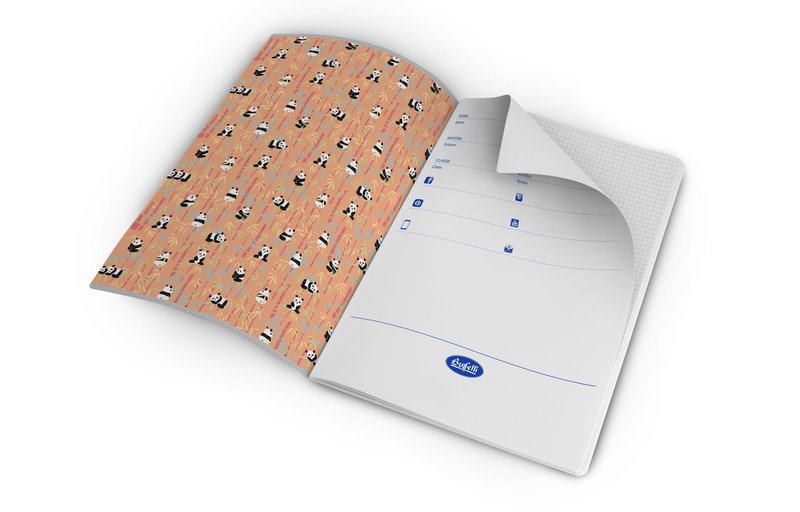Quaderno Pattern con spirale - Rigatura 5M - Quadretto da 5mm - 80 g - B5 19x25,7 cm - copertine assortite