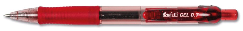 Penna a sfera gel a scatto con safety clip - rosso - Tratto fine
