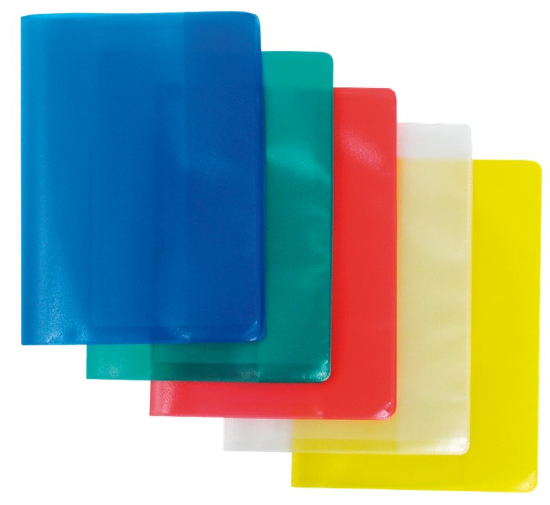 Copertina per quaderni - polipropilene - trasparente - A4 - alto spessore- colori assortiti