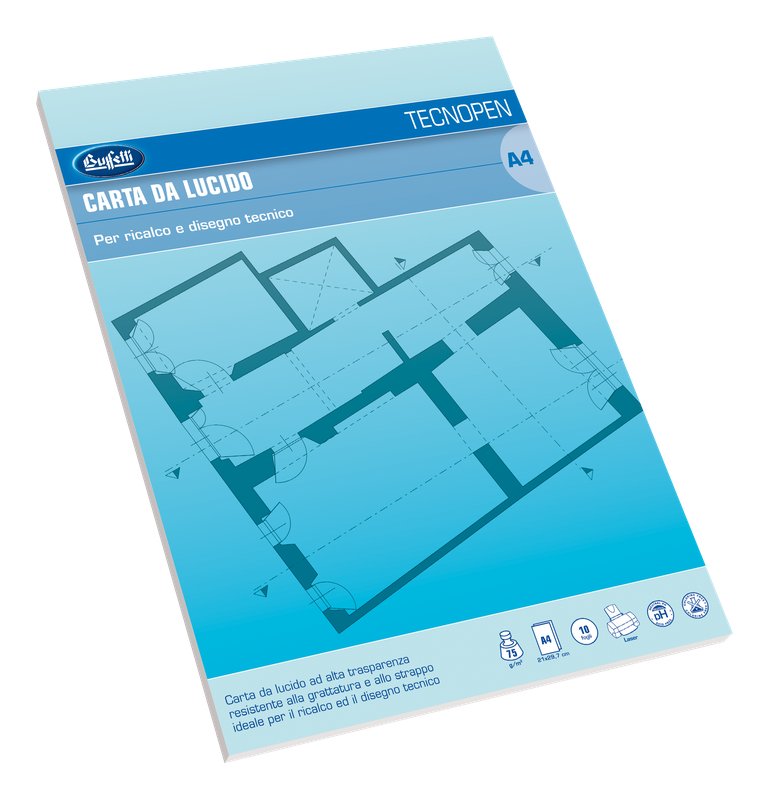 Blocco carta da lucido Tecnopen - 23x33 cm - 10 fogli - 75 g