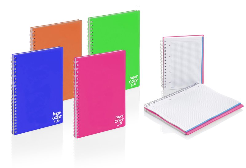 Blocco notes Maxi Happy Color  - A4  - 5M - Quadretto da 5mm - spirale - 120 fogli da 70 g