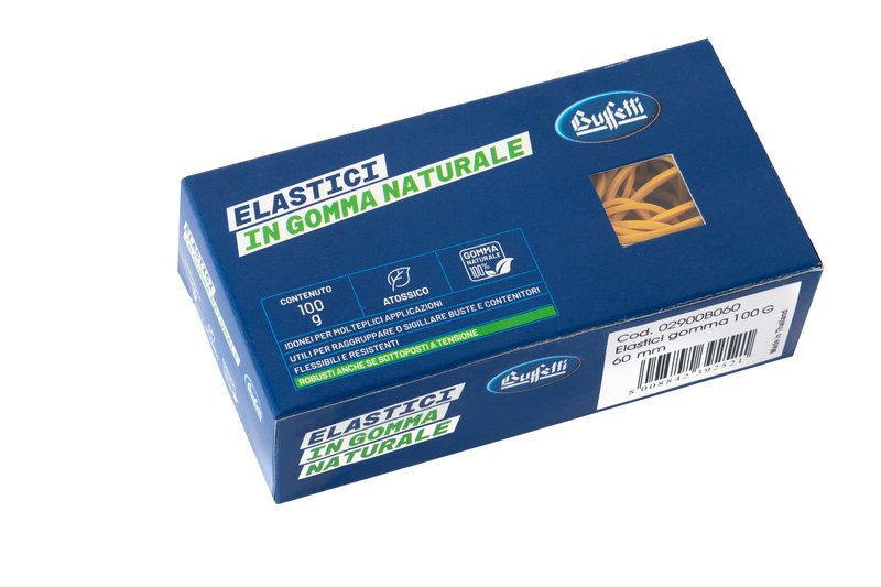 Elastici in gomma gialla - Misura ø 120 mm - scatolina da 100g