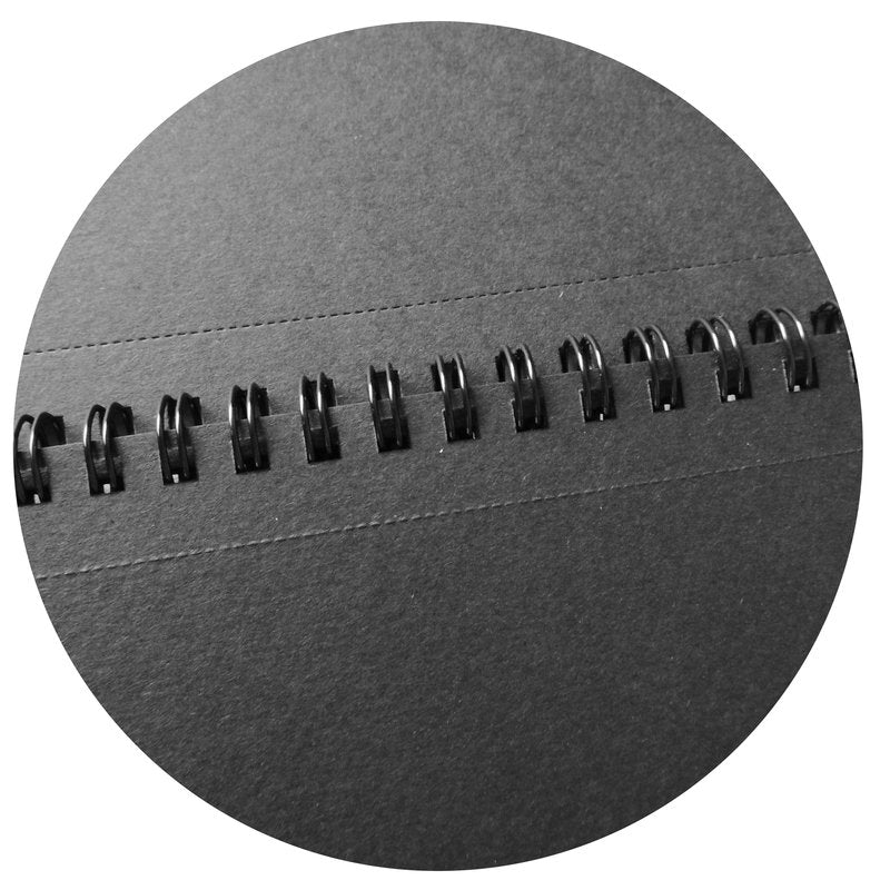 Album Black - spiralato lato corto - formato A5 150x210 mm - 30 fogli - 200 g