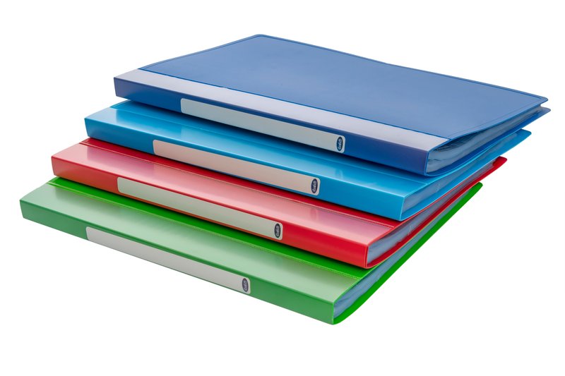 Portalistini dorso rigido  - Polipropilene - 20 buste - 30x22 cm - colori assortiti