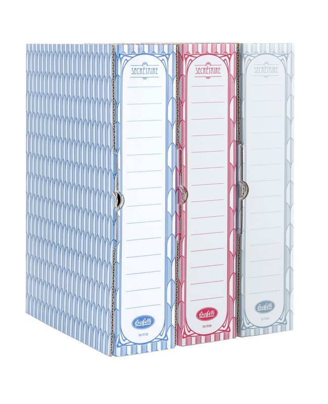 Scatole archivio Secretaire - Dorso 8 cm -35x24 cm - blu