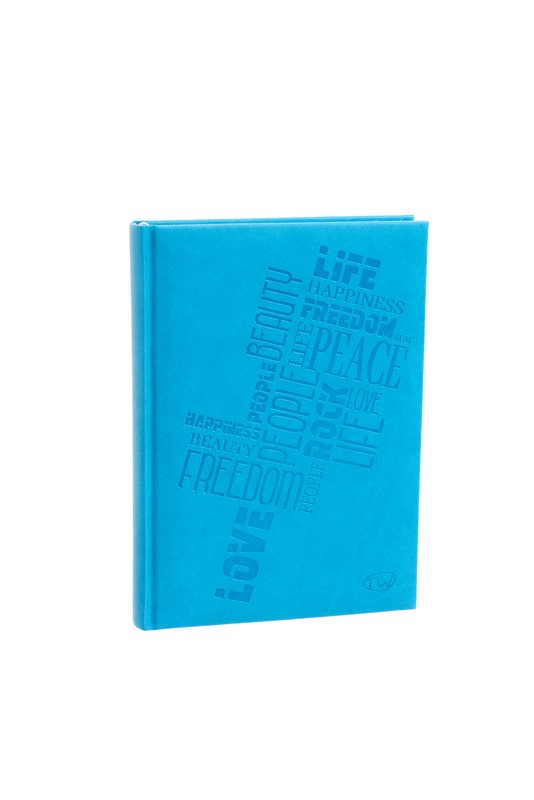 Agenda giornaliera in sintetico, blocco fisso - 2027 - 14,5x20,5 cm - turchese