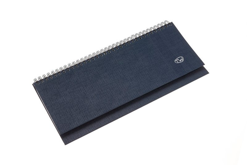 Planner settimanale 12 mesi orizzontale - in sintetico - blocco fisso -  2027 - 29,8x10,5 cm - spirale -  blu