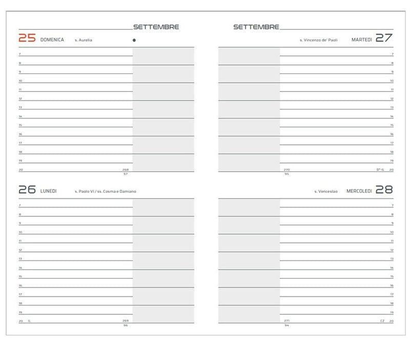 Agenda bigiornaliera per Insegnanti 12 mesi - 2026/2027 - 13x21 cm - nero