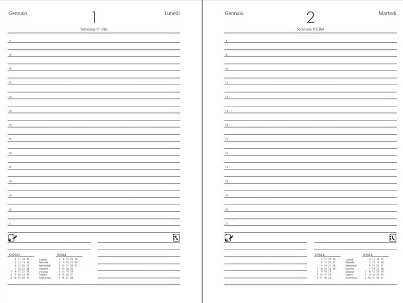 Agenda Accademica 16 mesi settembre-dicembre - tracciato misto giornaliera/settimanale in carta ecologica - interno  fisso -  2026/2027 - 11x16,5 cm - elastico di chiusura - caffè