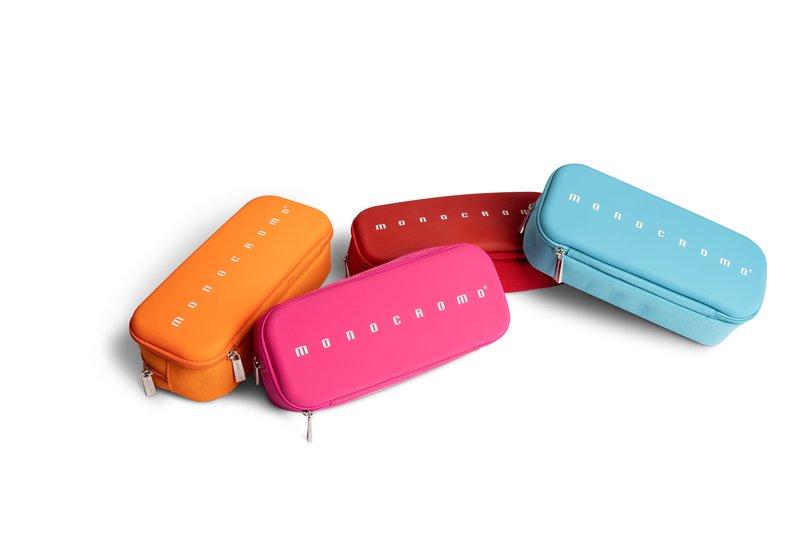 Astuccio Monocromo 2 zip silicone + poliestere - colori assortiti