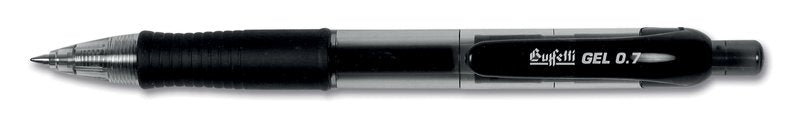 Penna a sfera gel a scatto con safety clip - blu - Tratto fine