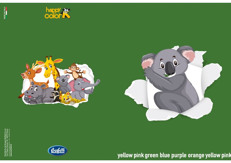 Maxiquaderno HAPPY COLOR KIDS - Rigatura 0C - Righe con margine - 80 g - A4 - copertine assortite