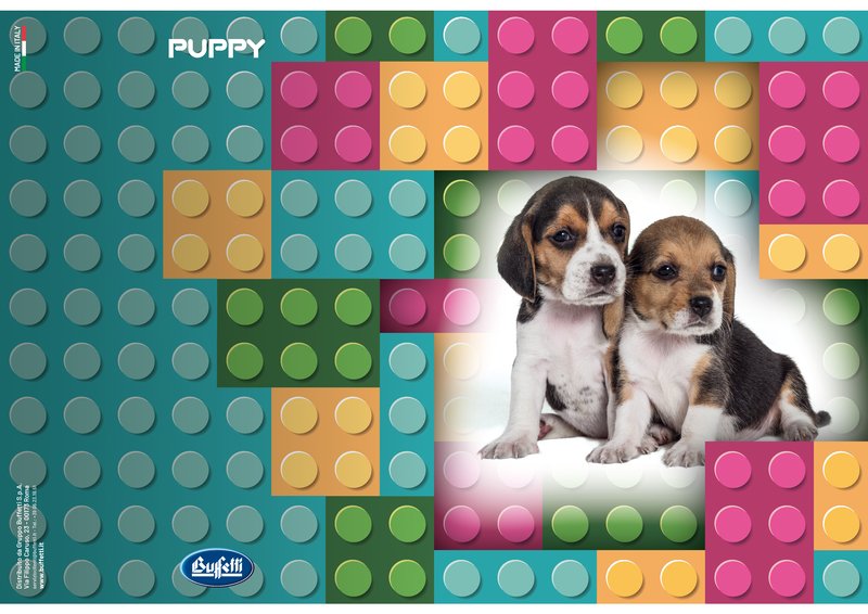Maxiquaderno PUPPY - Rigatura 1R - Righe - 80 g - A4 - copertine assortite