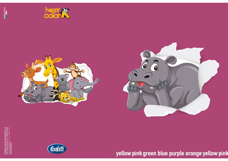 Maxiquaderno HAPPY COLOR KIDS - Rigatura 10 - Quadretto da 1 cm - 80 g - A4 - copertine assortite