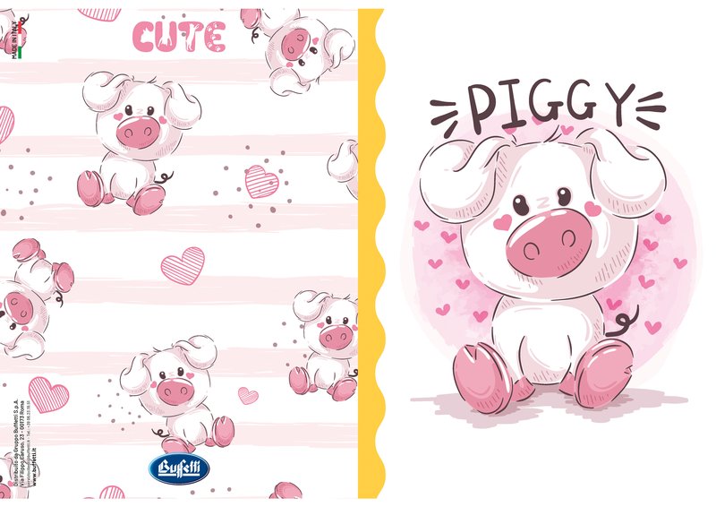 Maxiquaderno CUTE - Rigatura 0Q - Quadretto da 5mm con margine - 80 g - A4 - copertine assortite