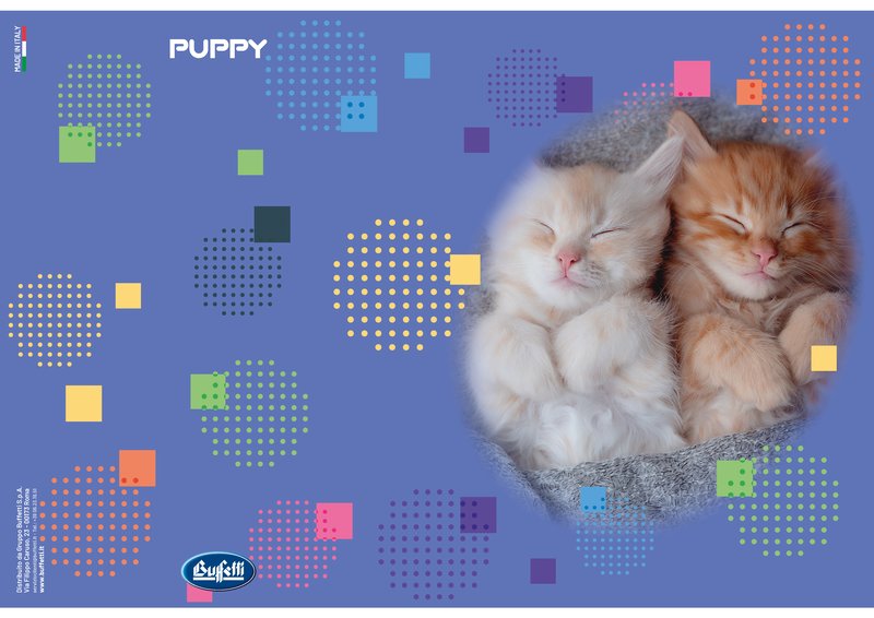 Maxiquaderno PUPPY - Rigatura 1R - Righe - 80 g - A4 - copertine assortite