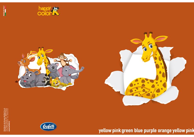 Maxiquaderno HAPPY COLOR KIDS - Rigatura 1R - Righe - 80 g - A4 - copertine assortite