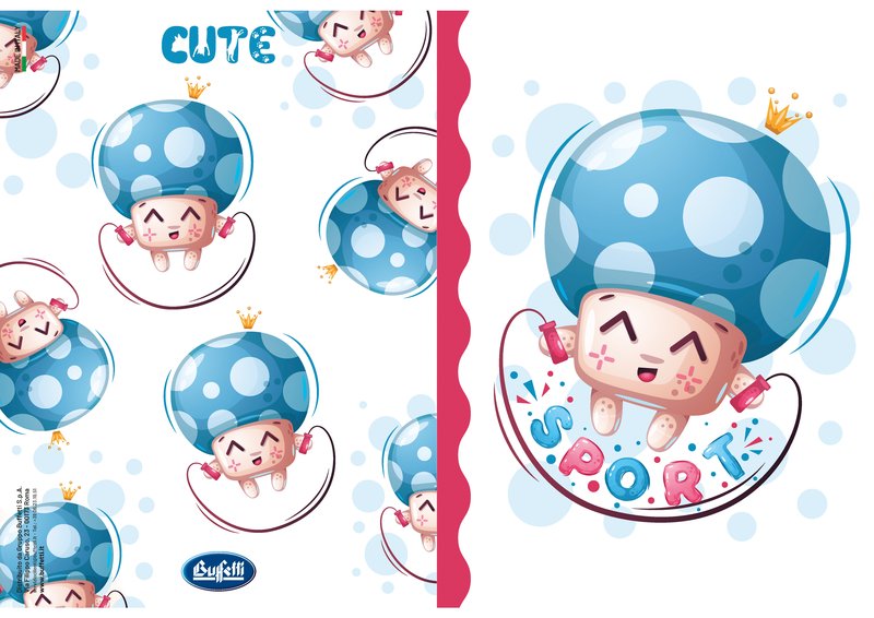 Maxiquaderno CUTE - Rigatura 5M - Quadretto da 5mm - 80 g - A4 - copertine assortite