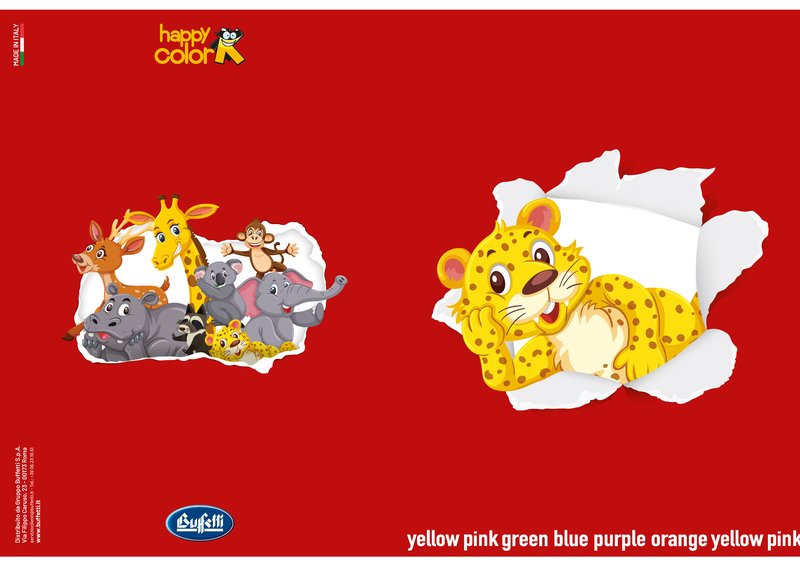 Maxiquaderno HAPPY COLOR KIDS - Rigatura 0C - Righe con margine - 80 g - A4 - copertine assortite