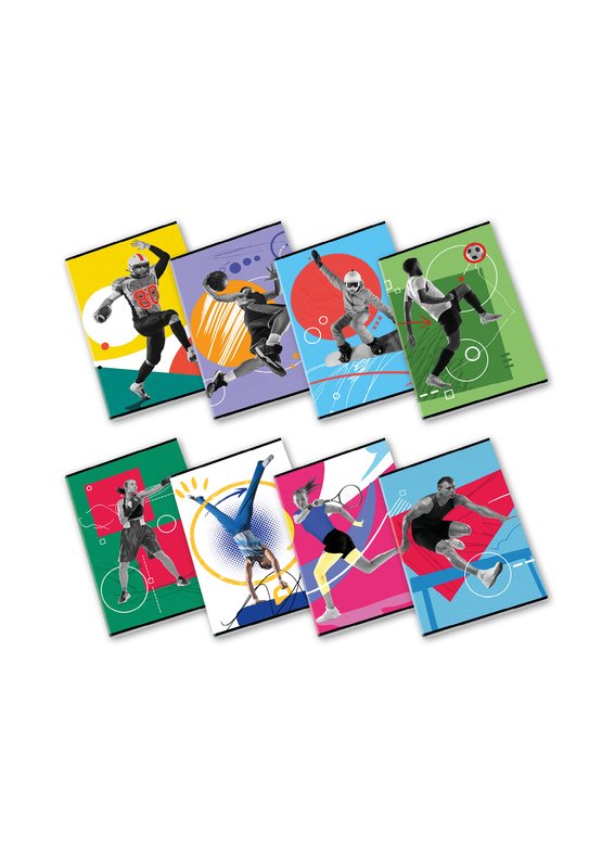 Maxiquaderno SPORT - Rigatura 0C - Righe con margine - 80 g - A4 - copertine assortite