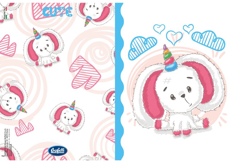 Maxiquaderno CUTE - Rigatura 0C - Righe con margine - 80 g - A4 - copertine assortite