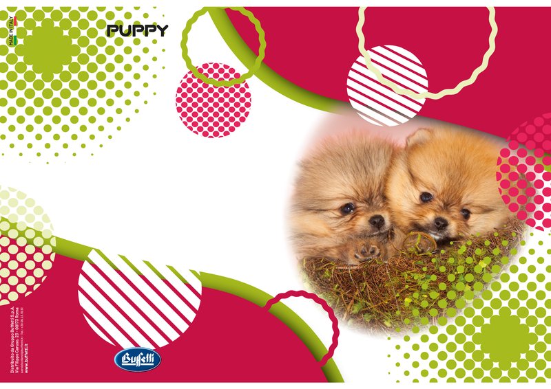 Maxiquaderno PUPPY - Rigatura 1R - Righe - 80 g - A4 - copertine assortite