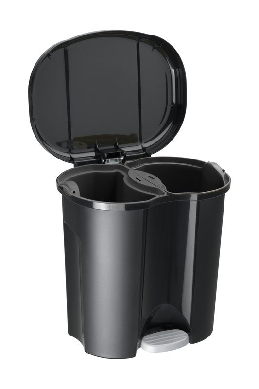 Pattumiera a pedale Duo - 2x10 lt - nero