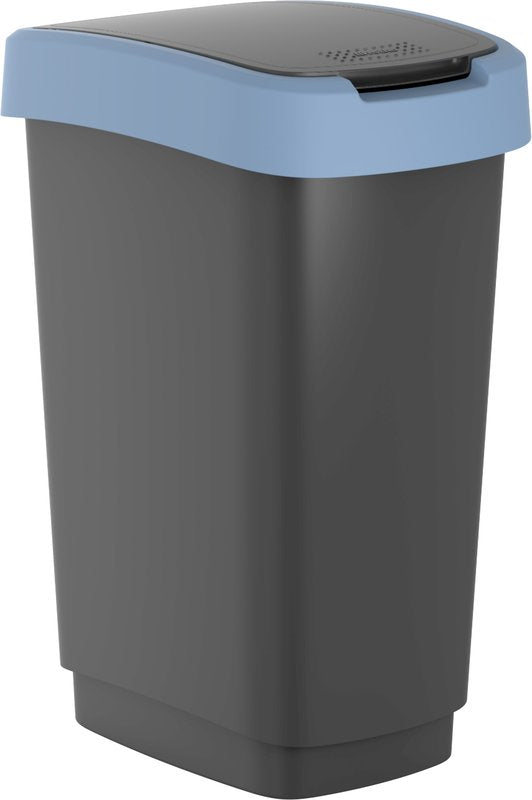 Pattumiera con coperchio basculante 50 lt - Twist - blu