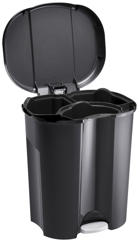 Pattumiera a pedale Trio - 1x10lt - 2x15lt - nero
